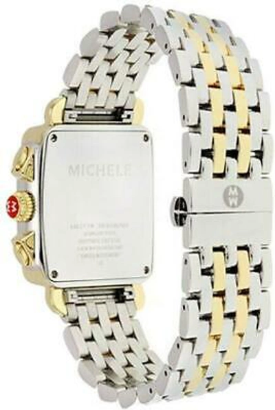 Pre-owned Michele Deco Diamond Two Tone Mother Of Pearl Dial Ladies Watch Mww06p000108