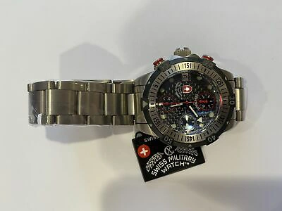 Pre-owned Swiss Military Cx  20000 Ft Diving Watch Guinness World Record Eta 7750 Cosc Blue