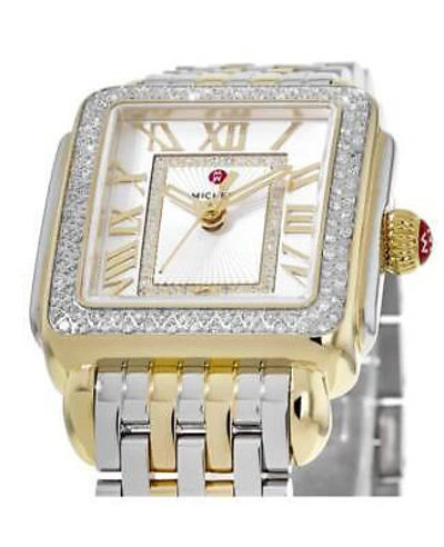 Pre-owned Michele Deco Madison Diamond White Dial Women's Watch Mww06g000002