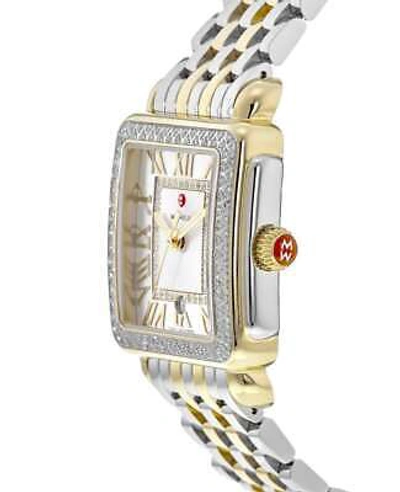 Pre-owned Michele Deco Madison Diamond White Dial Women's Watch Mww06g000002