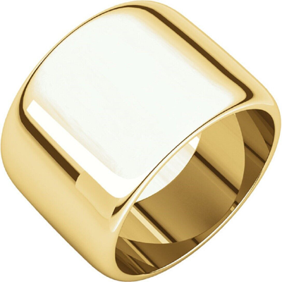 Pre-owned Stuller Inc 14mm Wide Band In 14k Yellow Gold Not Tapered Barrel Band Wide Wedding Ring