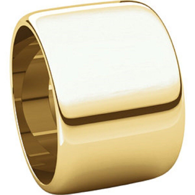 Pre-owned Stuller Inc 14mm Wide Band In 14k Yellow Gold Not Tapered Barrel Band Wide Wedding Ring