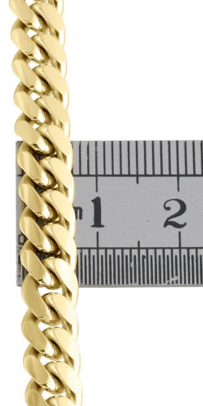 Pre-owned Handmade Mens Real 14k Yellow Gold 7mm Solid Miami Cuban Link Bracelet Heavy Box Clasp 9"