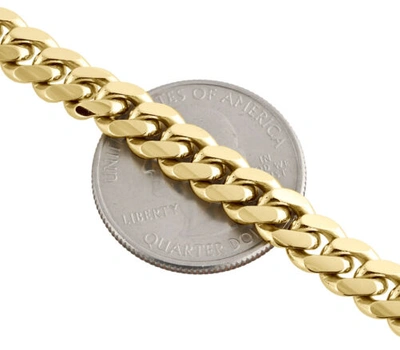 Pre-owned Handmade Mens Real 14k Yellow Gold 7mm Solid Miami Cuban Link Bracelet Heavy Box Clasp 9"
