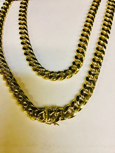Pre-owned R C I 14k Yellow Gold Mens Miami Cuban Curb Link 22" 10.5 Mm 65 Grams Chain/necklace In No Stone