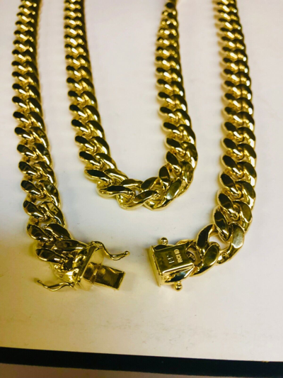 Pre-owned R C I 14k Yellow Gold Mens Miami Cuban Curb Link 22" 10.5 Mm 65 Grams Chain/necklace In No Stone