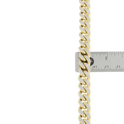 Pre-owned Jfl Diamonds & Timepieces 10k Yellow Gold Diamond Box Clasp Lock Miami Cuban Link Bracelet 10mm | 1.35 Ct. In White