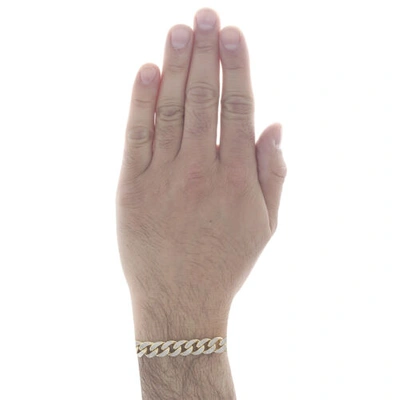 Pre-owned Jfl Diamonds & Timepieces 10k Yellow Gold Diamond Box Clasp Lock Miami Cuban Link Bracelet 10mm | 1.35 Ct. In White