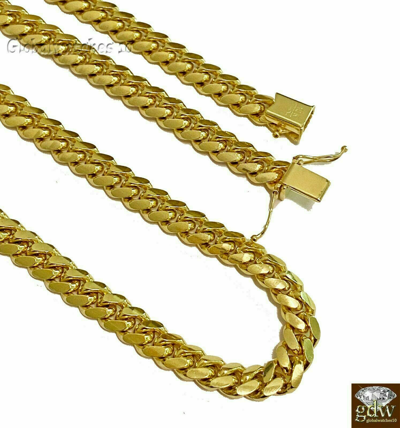Pre-owned Globatwatches10! 10k Solid Gold Cuban Link Necklace 7mm Box Clasp Men 20" 22 24" 26 28 30 Inch