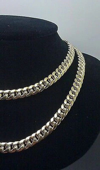 Pre-owned Globalwatches10 Real 10k Yellow Gold Miami Cuban Mens Necklace 6mm 28 Inch