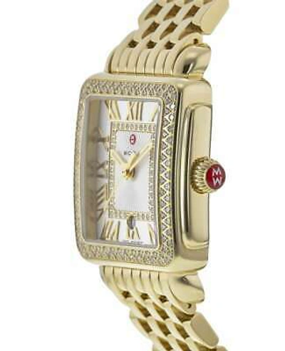 Pre-owned Michele Deco Madison Diamond Silver Dial Women's Watch Mww06g000003