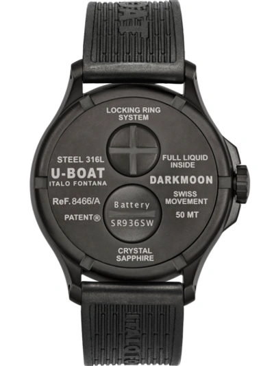 Pre-owned U-boat 8466/c Darkmoon Red Ipb Mens Watch 44mm 5atm