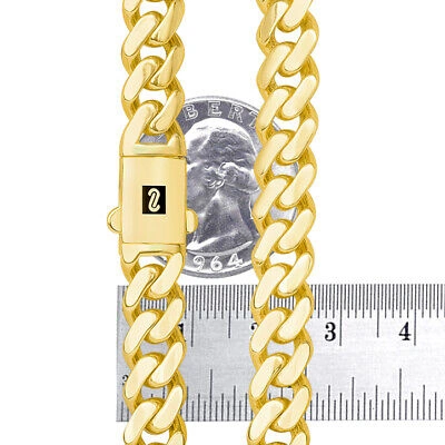 Pre-owned Nuragold 10k Yellow Gold Monaco Miami Cuban Link 9mm Chain Necklace Mens Womens 22"