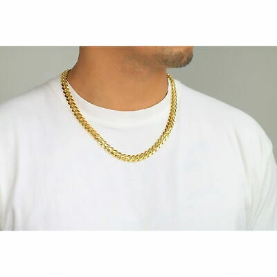 Pre-owned Nuragold 10k Yellow Gold Monaco Miami Cuban Link 9mm Chain Necklace Mens Womens 22"