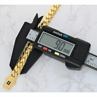Pre-owned Nuragold 10k Yellow Gold Monaco Miami Cuban Link 9mm Chain Necklace Mens Womens 22"
