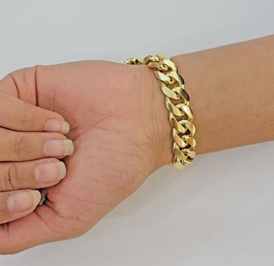 Pre-owned Link 10k Solid Yellow Gold Miami Cuban Bracelet 12.5 Mm  9" Inch Men's Real 10kt