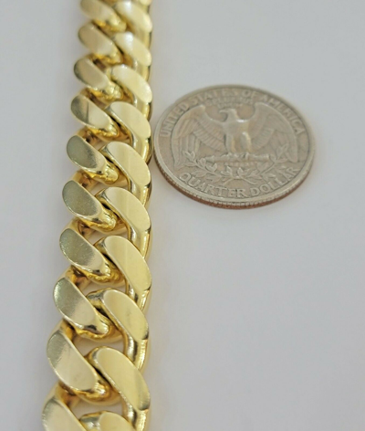 Pre-owned Link 10k Solid Yellow Gold Miami Cuban Bracelet 12.5 Mm  9" Inch Men's Real 10kt