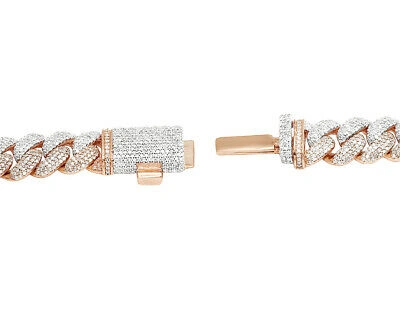 Pre-owned Jewelry Unlimited 10k Tt Rose/white Gold Honeycomb Real Diamond Cuban Chain 17.85ct 10mm 21"