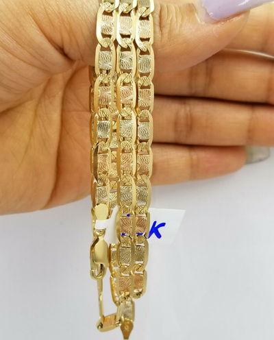 Pre-owned Globalwatches10 Solid 14k Trio Gold Chain Necklace Yellow White Rose Gold 5mm 20 22 24 26 Inch