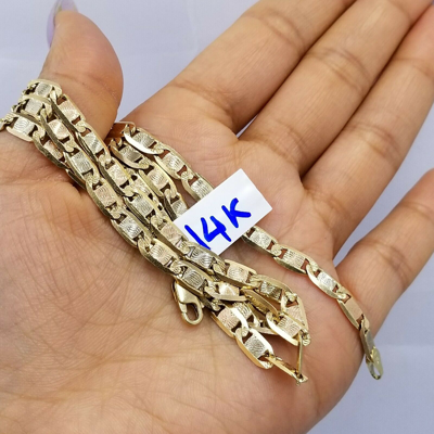 Pre-owned Globalwatches10 Solid 14k Trio Gold Chain Necklace Yellow White Rose Gold 5mm 20 22 24 26 Inch