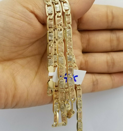 Pre-owned Globalwatches10 Solid 14k Trio Gold Chain Necklace Yellow White Rose Gold 5mm 20 22 24 26 Inch