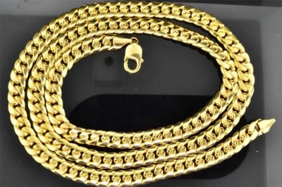 Pre-owned Jfl Diamonds & Timepieces 10k Heavy 9.44mm Yellow Gold Miami Cuban Link Franco Chain Necklace 36 Inch