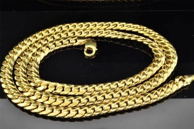 Pre-owned Jfl Diamonds & Timepieces 10k Heavy 9.44mm Yellow Gold Miami Cuban Link Franco Chain Necklace 36 Inch