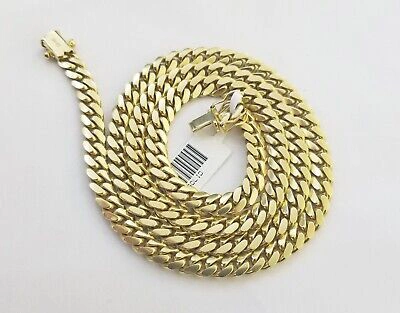 Pre-owned Globalwatches10 Solid Real 10k Gold Chain Miami Cuban Link 6mm Box Lock 22" Yellow Gold Necklace