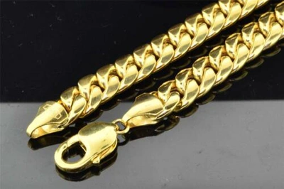 Pre-owned Jfl Diamonds & Timepieces 10k Heavy 9.44mm Yellow Gold Miami Cuban Link Franco Chain Necklace 36 Inch