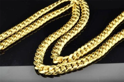 Pre-owned Jfl Diamonds & Timepieces 10k Heavy 9.44mm Yellow Gold Miami Cuban Link Franco Chain Necklace 36 Inch