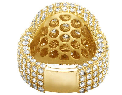 Pre-owned Jewelry Unlimited Mens 3d Eternity Round Cluster Real Diamond Iced Pinky Ring 14k Yellow Gold 8ct