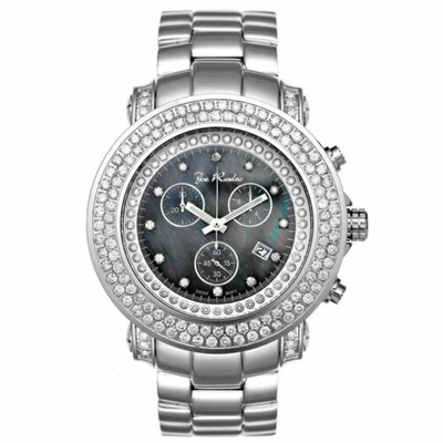 Pre-owned Joe Rodeo Men's Diamond Watch  Junior Jju118 6.75 Ct Chronograph Black Mop Dial In White