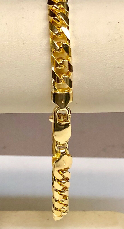Pre-owned R C I 14k Solid Yellow Gold Miami Cuban Curb Link Mens Chain/bracelet 8" 23 Grams 7mm In No Stone