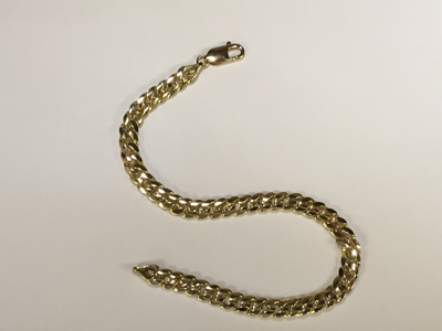 Pre-owned R C I 14k Solid Yellow Gold Miami Cuban Curb Link Mens Chain/bracelet 8" 23 Grams 7mm In No Stone