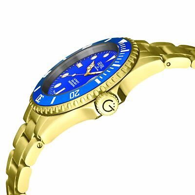 Pre-owned Gevril Men's 4854a Wall Street Sellita Swiss Automatic Blue Ceramic Bezel Watch