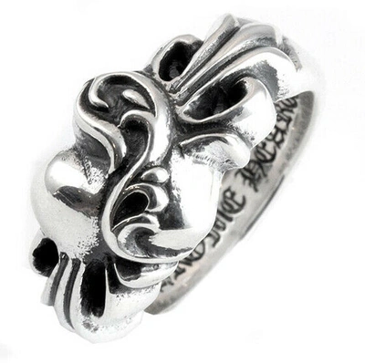 Pre-owned Chrome Hearts Authentic [] Cemetery Square / Floral Cross Heart Ring (choose One)