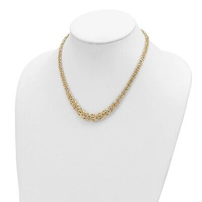 Pre-owned Superdealsforeverything Real 14kt Yellow Gold Graduated Byzantine Necklace