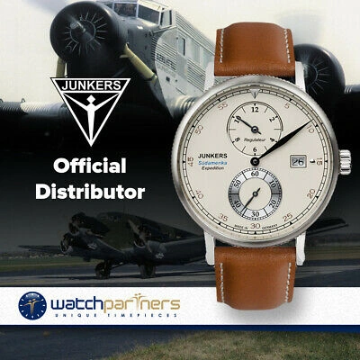 Pre-owned Junkers Expedition South America Swiss Regulateur Auto Watch Beige Dial 6512-1