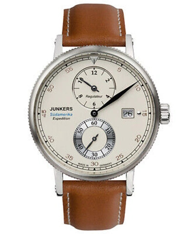 Pre-owned Junkers Expedition South America Swiss Regulateur Auto Watch Beige Dial 6512-1