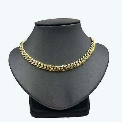 Pre-owned Globalwatches10 10k Yellow Gold Miami Cuban Thick Chain Necklace Strong Box Lock 8mm 22" Men's