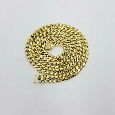 Pre-owned Globalwatches10 10k Yellow Gold Miami Cuban Thick Chain Necklace Strong Box Lock 8mm 22" Men's