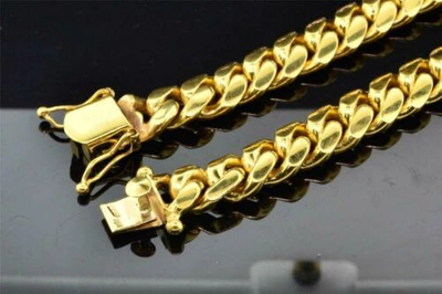 Pre-owned Jfl Diamonds & Timepieces 10k Solid Heavy 11.37mm Yellow Gold Miami Cuban Link Chain Necklace 36 Inch 309g