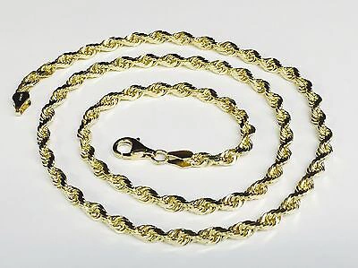 Pre-owned Tex 10k Yellow Gold 22" Solid Diamond Cut Rope Chain Necklace 5 Mm 25 Grams (035rr) In No Stone