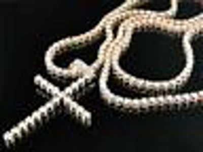 Pre-owned Jewelry Unlimited Mens 1 Row Rose Pink Gold Diamond Tennis Chain With Matching Diamond Cross 15 Ct