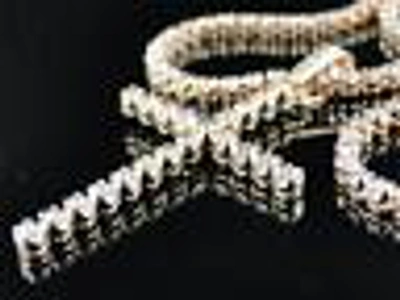 Pre-owned Jewelry Unlimited Mens 1 Row Rose Pink Gold Diamond Tennis Chain With Matching Diamond Cross 15 Ct