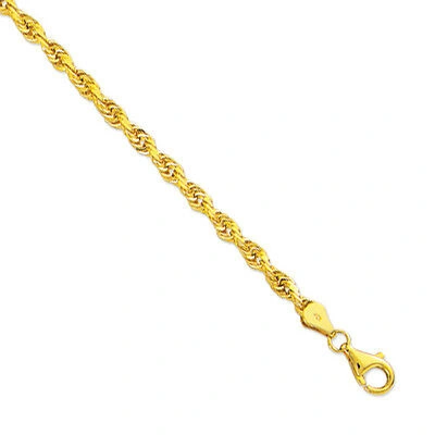 Pre-owned Tex 10k Yellow Gold 22" Solid Diamond Cut Rope Chain Necklace 5 Mm 25 Grams (035rr) In No Stone