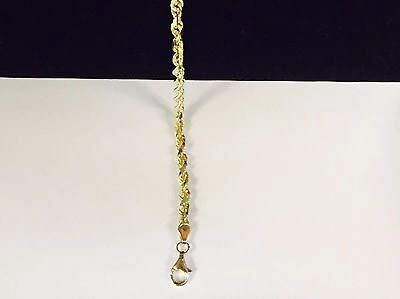 Pre-owned Tex 10k Yellow Gold 22" Solid Diamond Cut Rope Chain Necklace 5 Mm 25 Grams (035rr) In No Stone