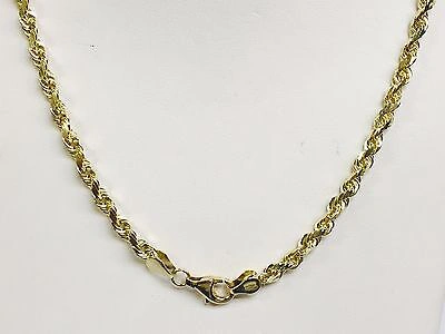 Pre-owned Tex 10k Yellow Gold 22" Solid Diamond Cut Rope Chain Necklace 5 Mm 25 Grams (035rr) In No Stone