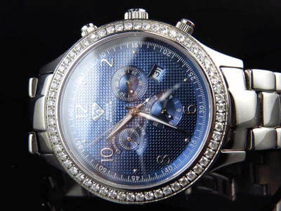 Pre-owned Aqua Master Mens  Jojino Joe Rodeo Blue Chrono 45 Mm Diamond Watch W141 2.45 Ct