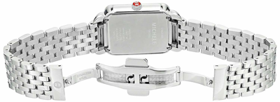 Pre-owned Michele Brand  Deco Ii Mid-size Diamond Dial Ladies Watch (mww06i000001)